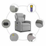 Fauteuil inclinable de massage électrique gris nuage tissu