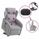 Fauteuil inclinable de massage électrique gris nuage tissu