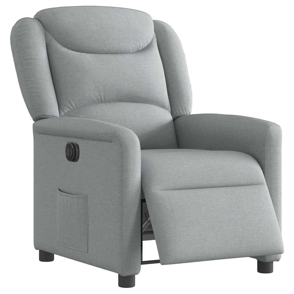 Fauteuil inclinable électrique Gris clair Tissu