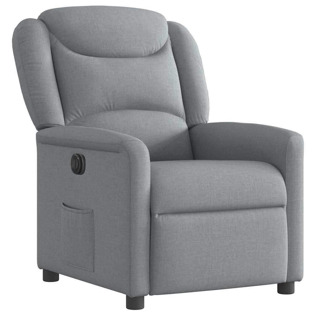 Fauteuil inclinable électrique Gris clair Tissu