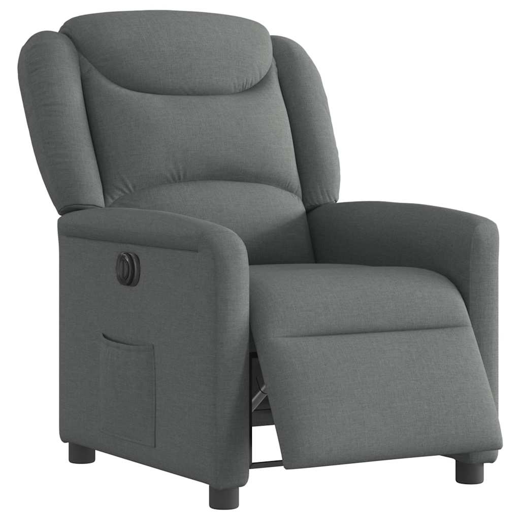 Fauteuil inclinable électrique Gris foncé Tissu