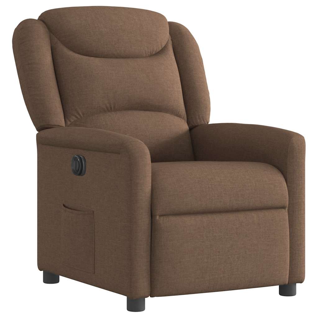 Fauteuil inclinable électrique Marron Tissu