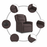 Fauteuil inclinable électrique Marron foncé Tissu