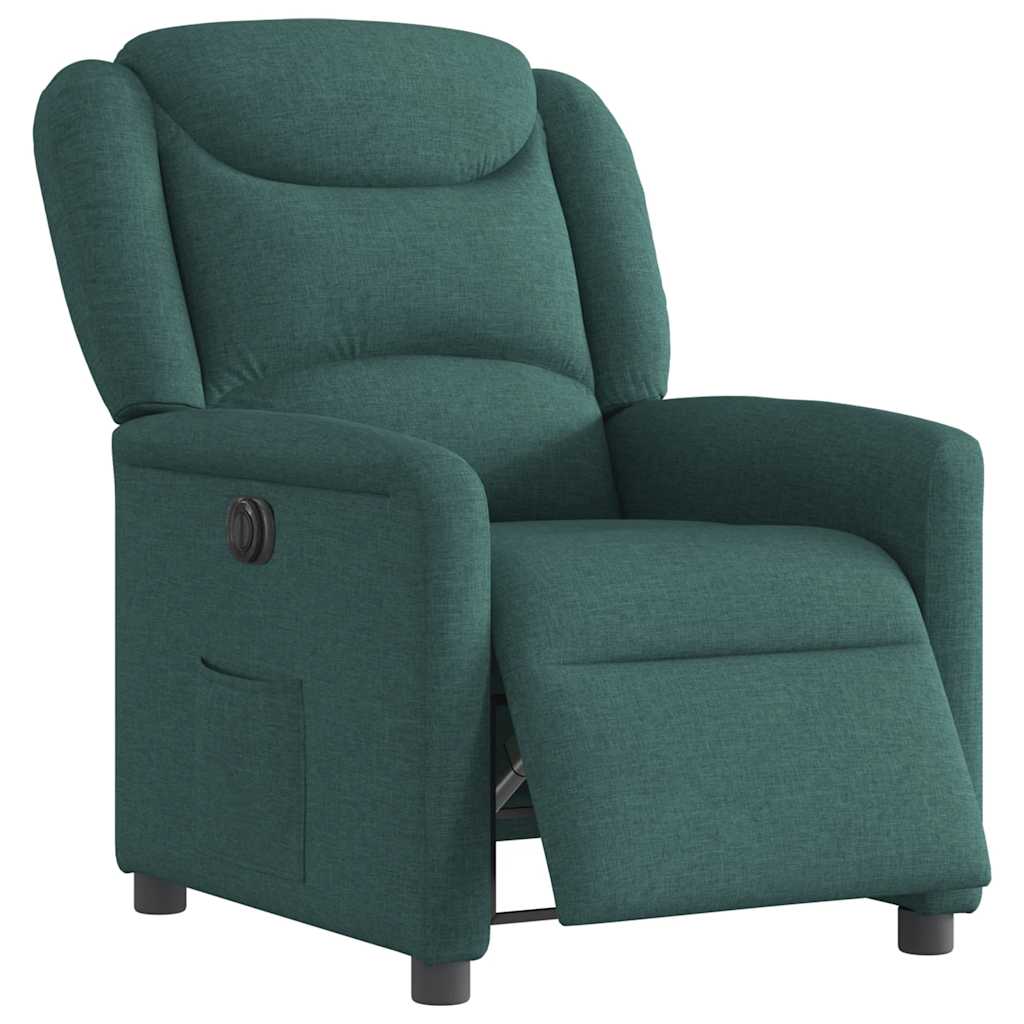 Fauteuil inclinable électrique Vert foncé Tissu