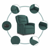 Fauteuil inclinable électrique Vert foncé Tissu
