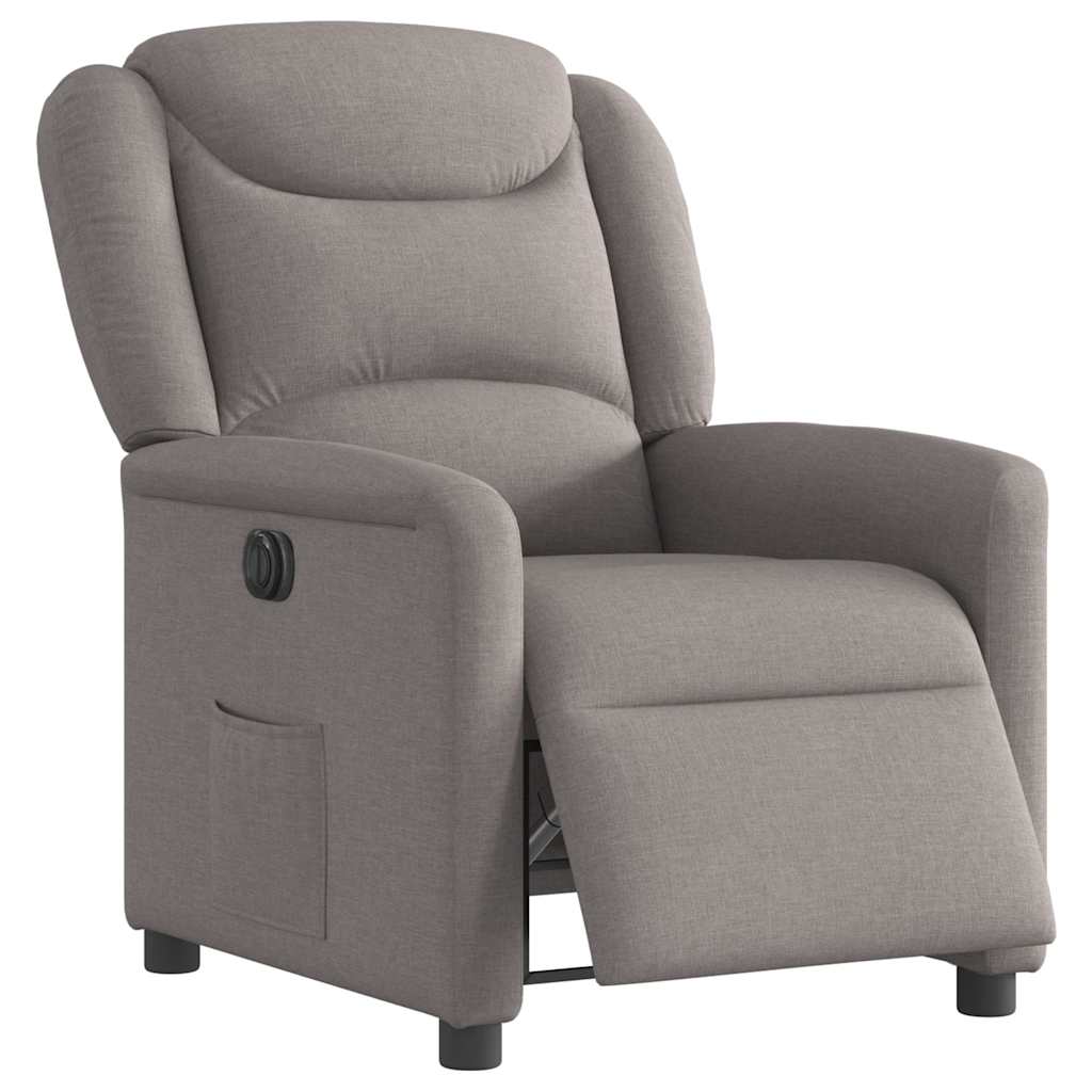 Fauteuil inclinable électrique Taupe Tissu