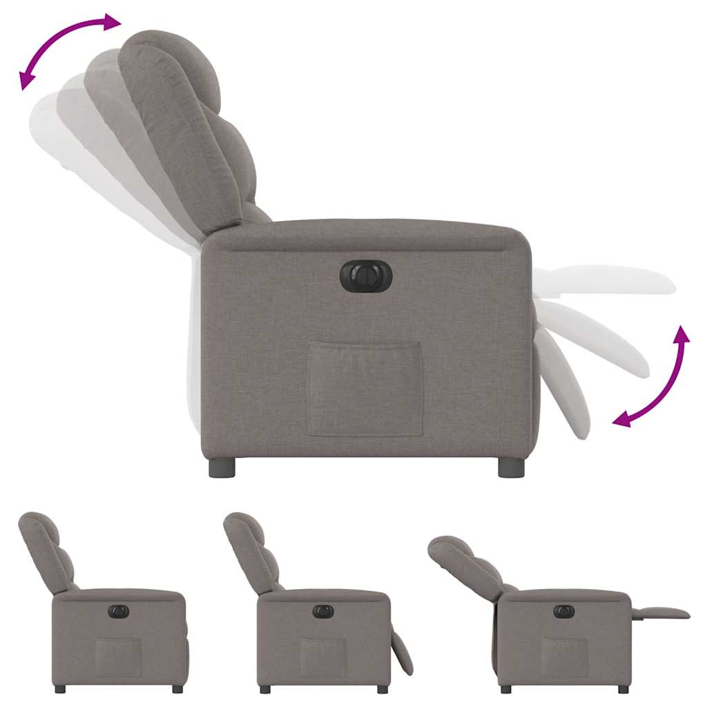 Fauteuil inclinable électrique Taupe Tissu