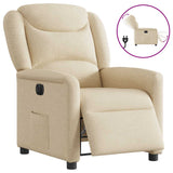 Fauteuil inclinable électrique Crème Tissu