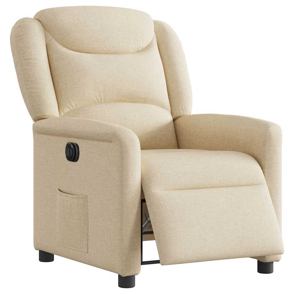 Fauteuil inclinable électrique Crème Tissu