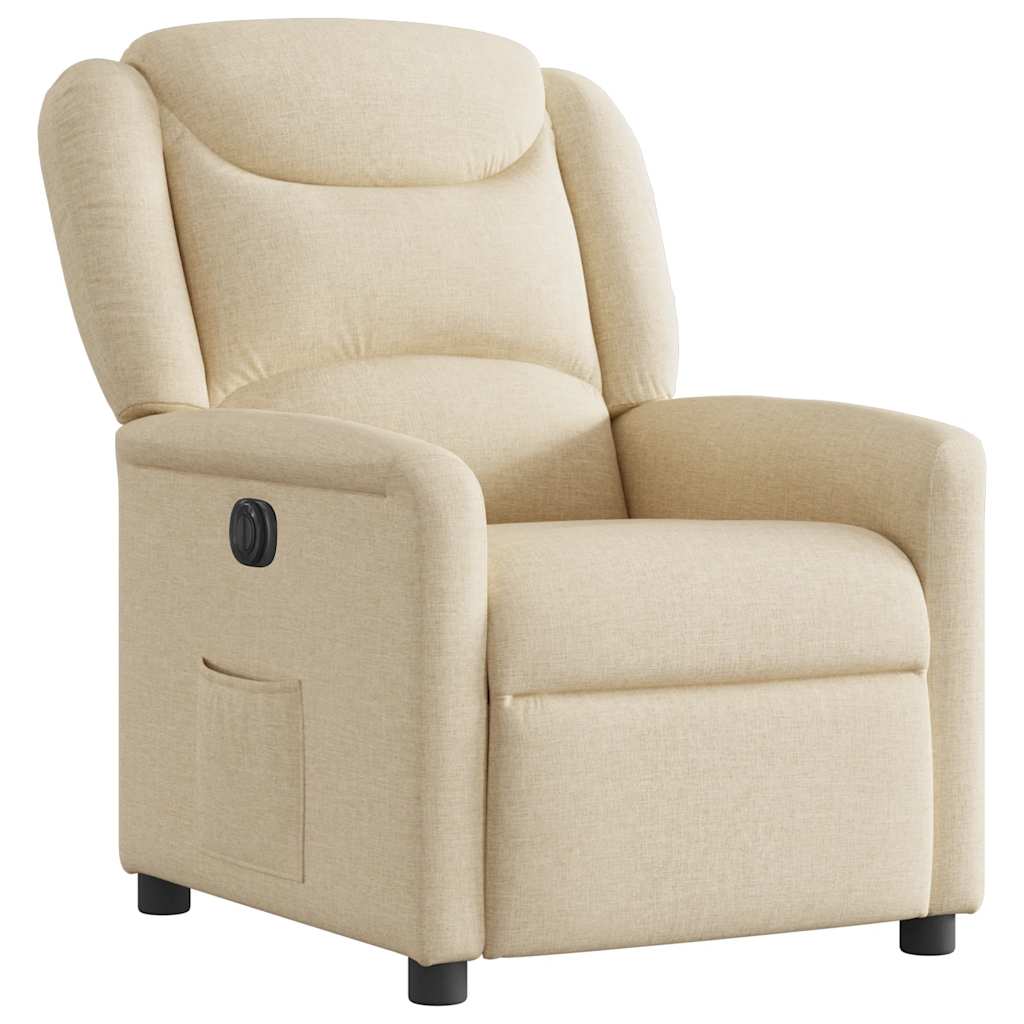 Fauteuil inclinable électrique Crème Tissu