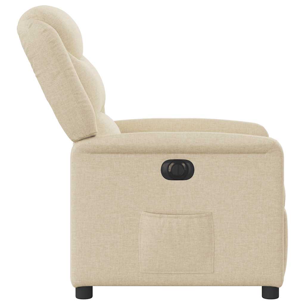 Fauteuil inclinable électrique Crème Tissu