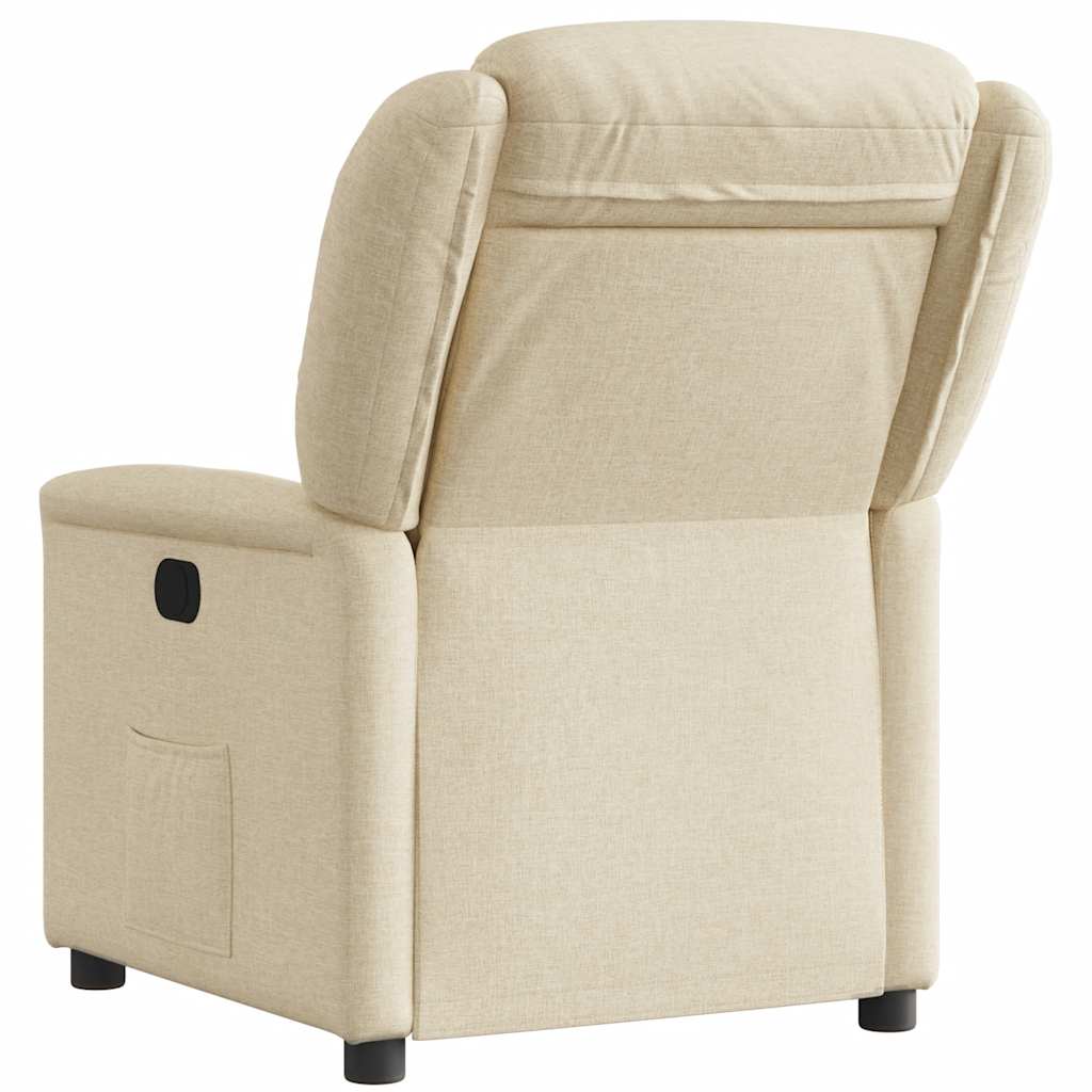 Fauteuil inclinable électrique Crème Tissu
