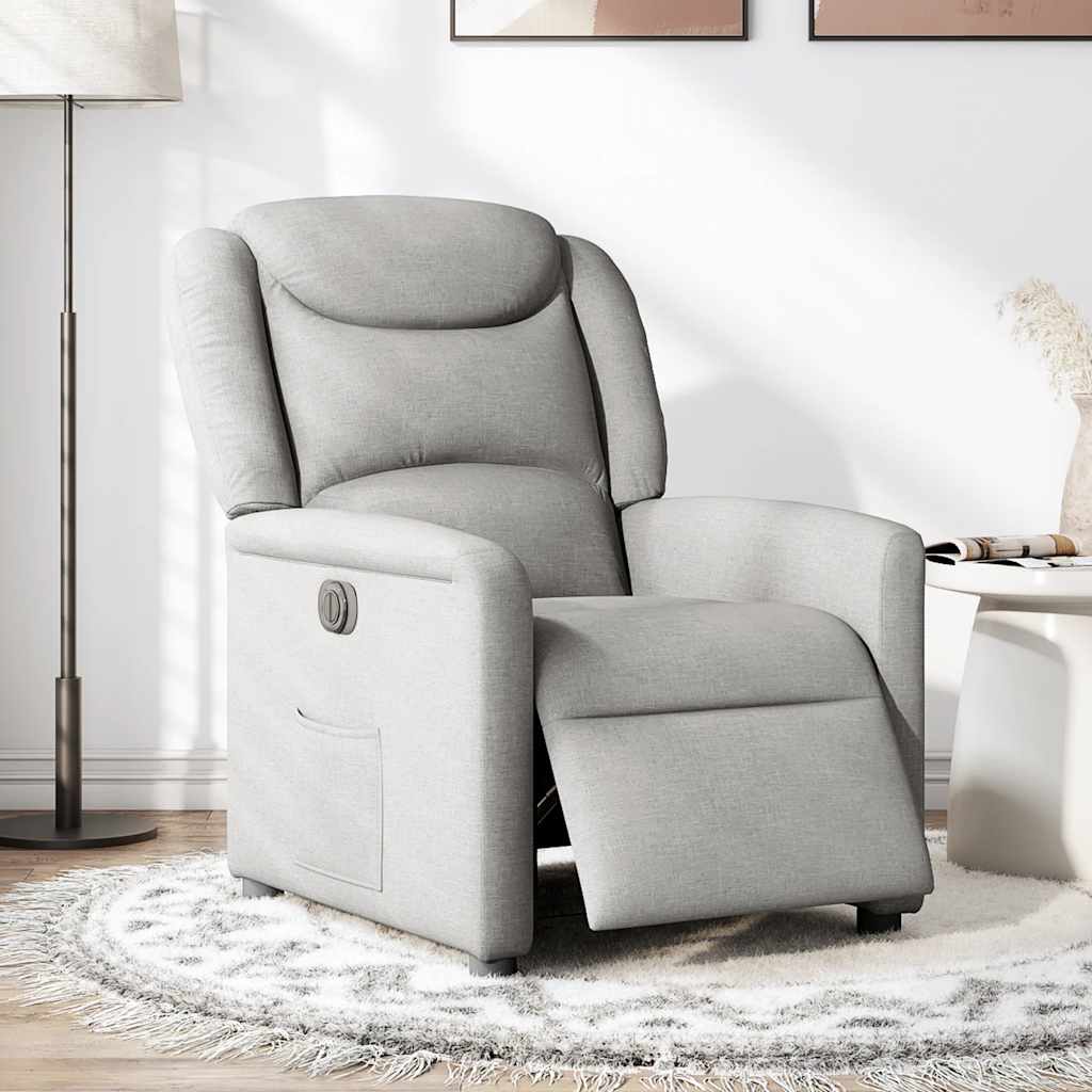 Fauteuil inclinable électrique gris nuage tissu