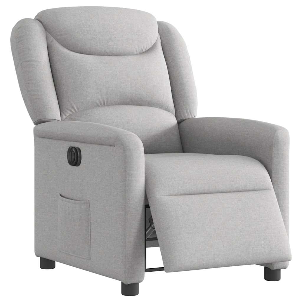 Fauteuil inclinable électrique gris nuage tissu