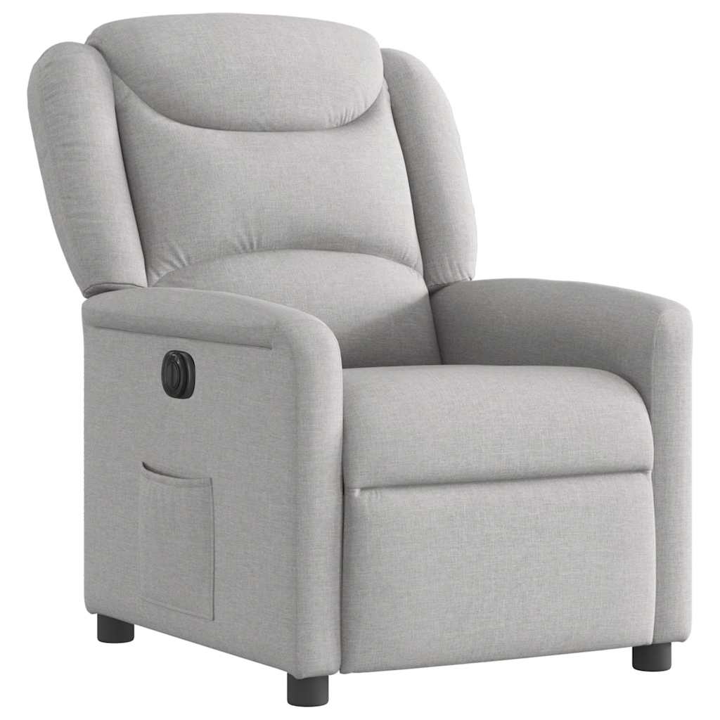 Fauteuil inclinable électrique gris nuage tissu
