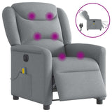 Fauteuil de massage inclinable électrique gris clair tissu