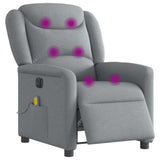 Fauteuil de massage inclinable électrique gris clair tissu