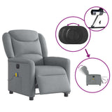 Fauteuil de massage inclinable électrique gris clair tissu