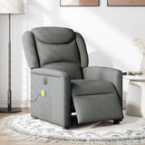 Fauteuil inclinable de massage électrique gris foncé tissu