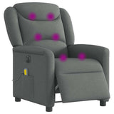 Fauteuil inclinable de massage électrique gris foncé tissu