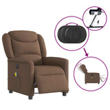 Fauteuil inclinable de massage électrique marron tissu
