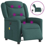 Fauteuil de massage inclinable électrique Vert foncé Tissu