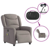 Fauteuil de massage inclinable électrique Taupe Tissu