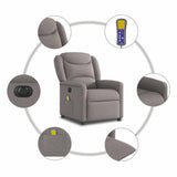 Fauteuil de massage inclinable électrique Taupe Tissu