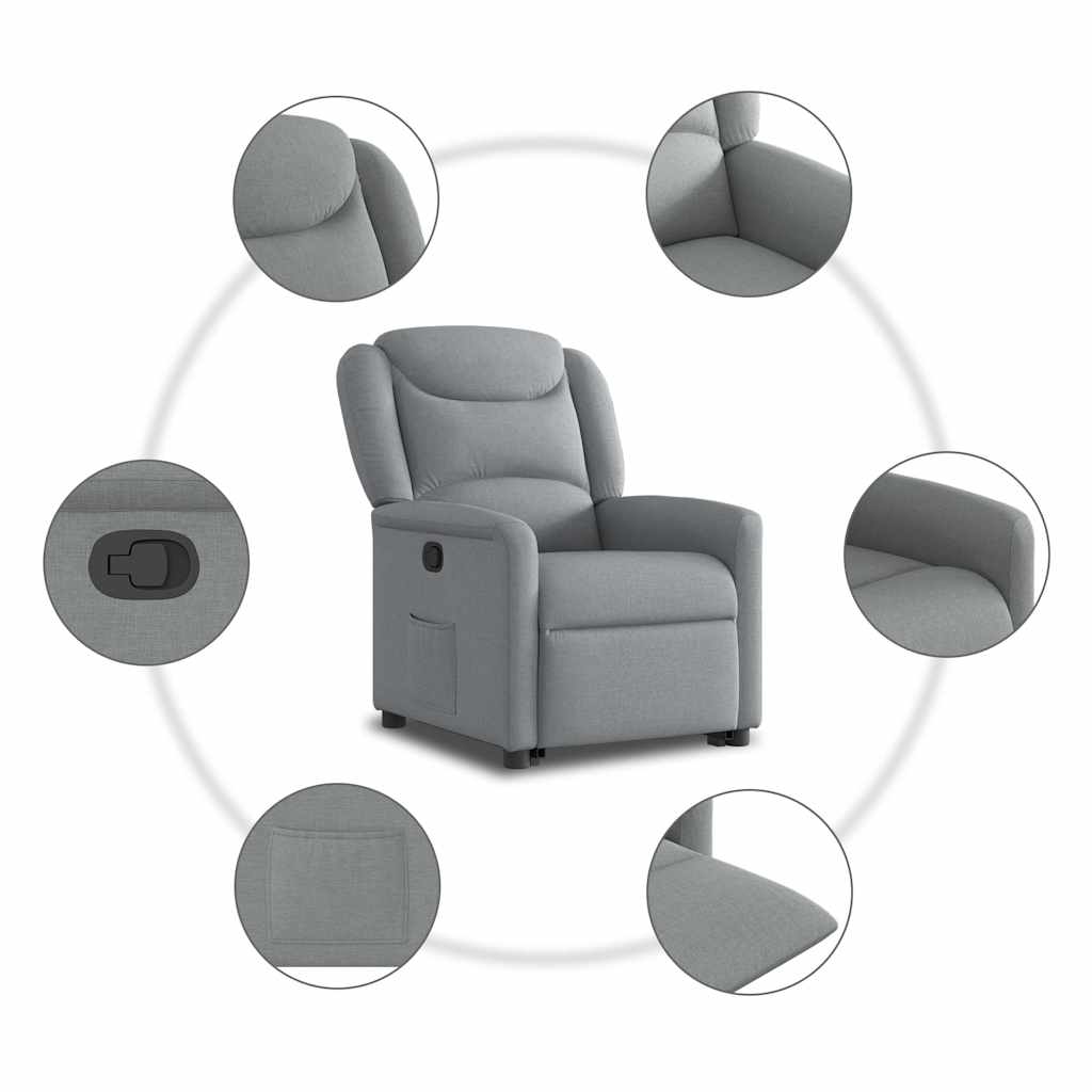 Fauteuil inclinable Gris clair Tissu