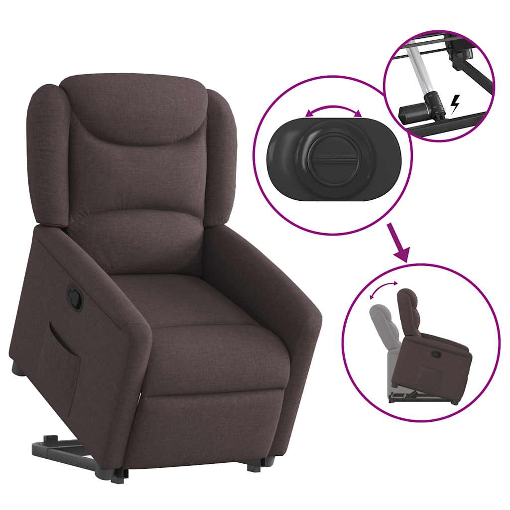 Fauteuil inclinable marron foncé tissu