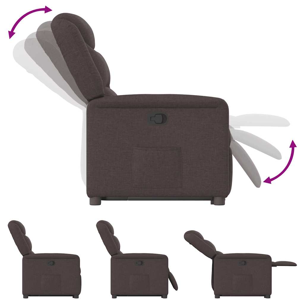 Fauteuil inclinable marron foncé tissu