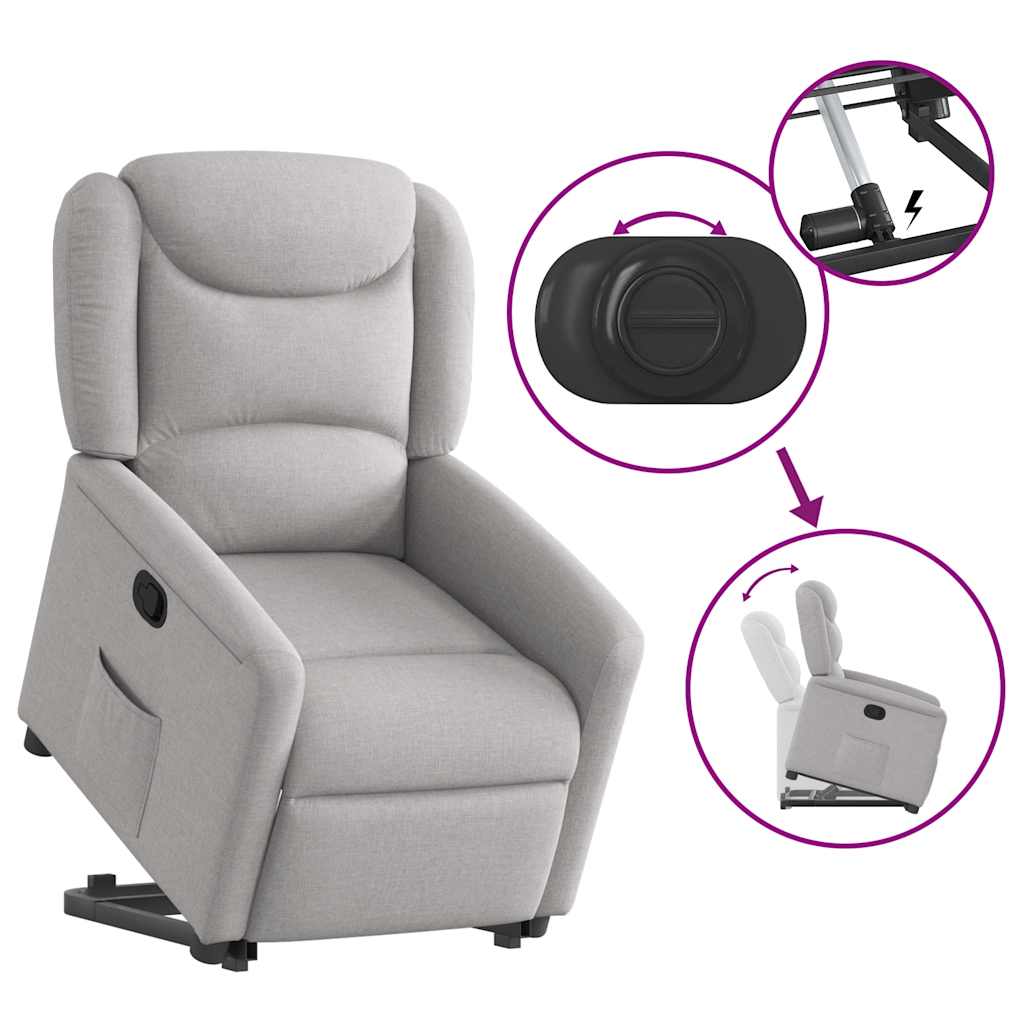 Fauteuil inclinable gris nuage tissu