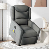 Fauteuil de massage inclinable Gris foncé Tissu
