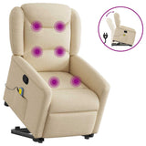 Fauteuil inclinable de massage Crème Tissu