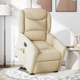 Fauteuil inclinable de massage Crème Tissu