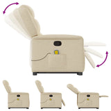 Fauteuil inclinable de massage Crème Tissu