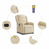 Fauteuil inclinable de massage Crème Tissu