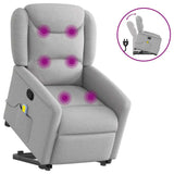 Fauteuil de massage inclinable gris nuage tissu
