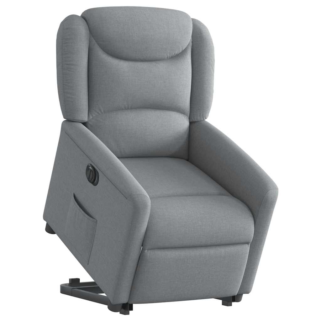Fauteuil inclinable électrique gris clair tissu