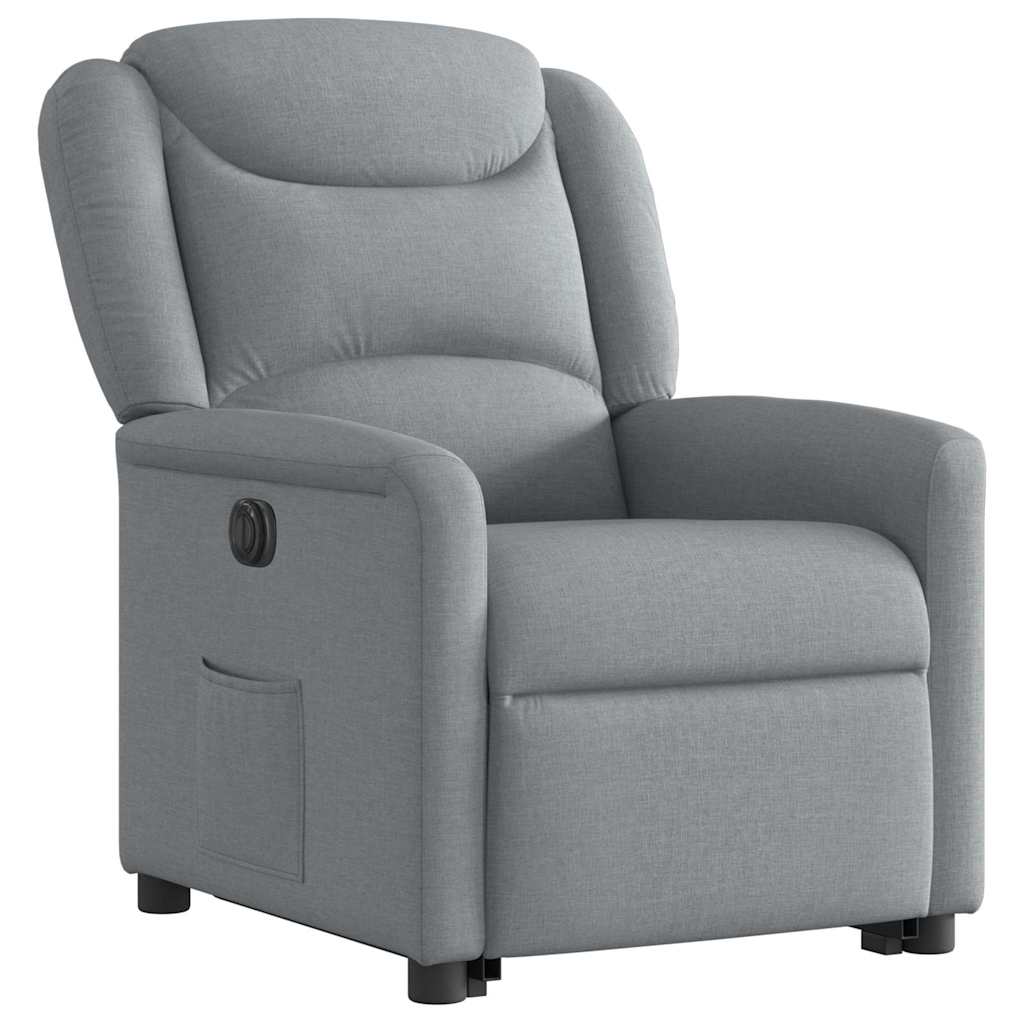 Fauteuil inclinable électrique gris clair tissu