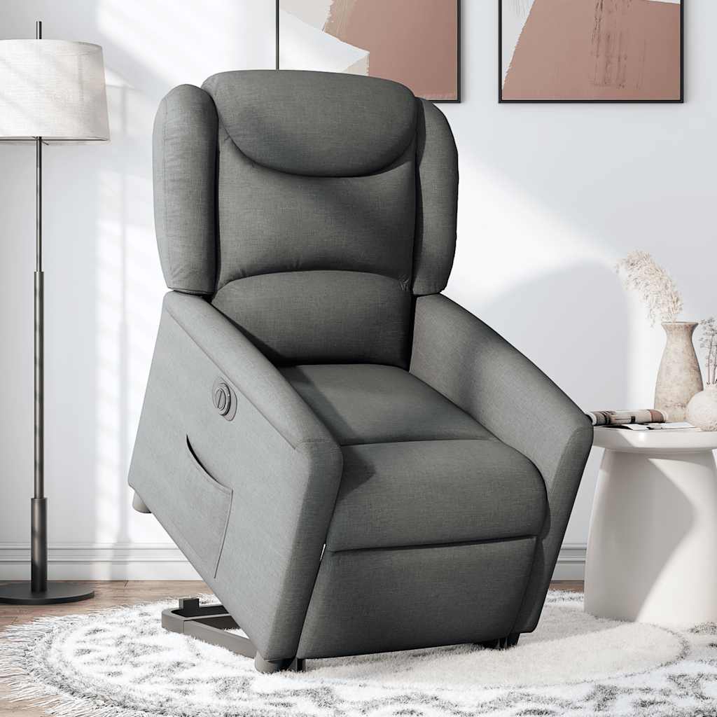 Fauteuil inclinable électrique gris foncé tissu