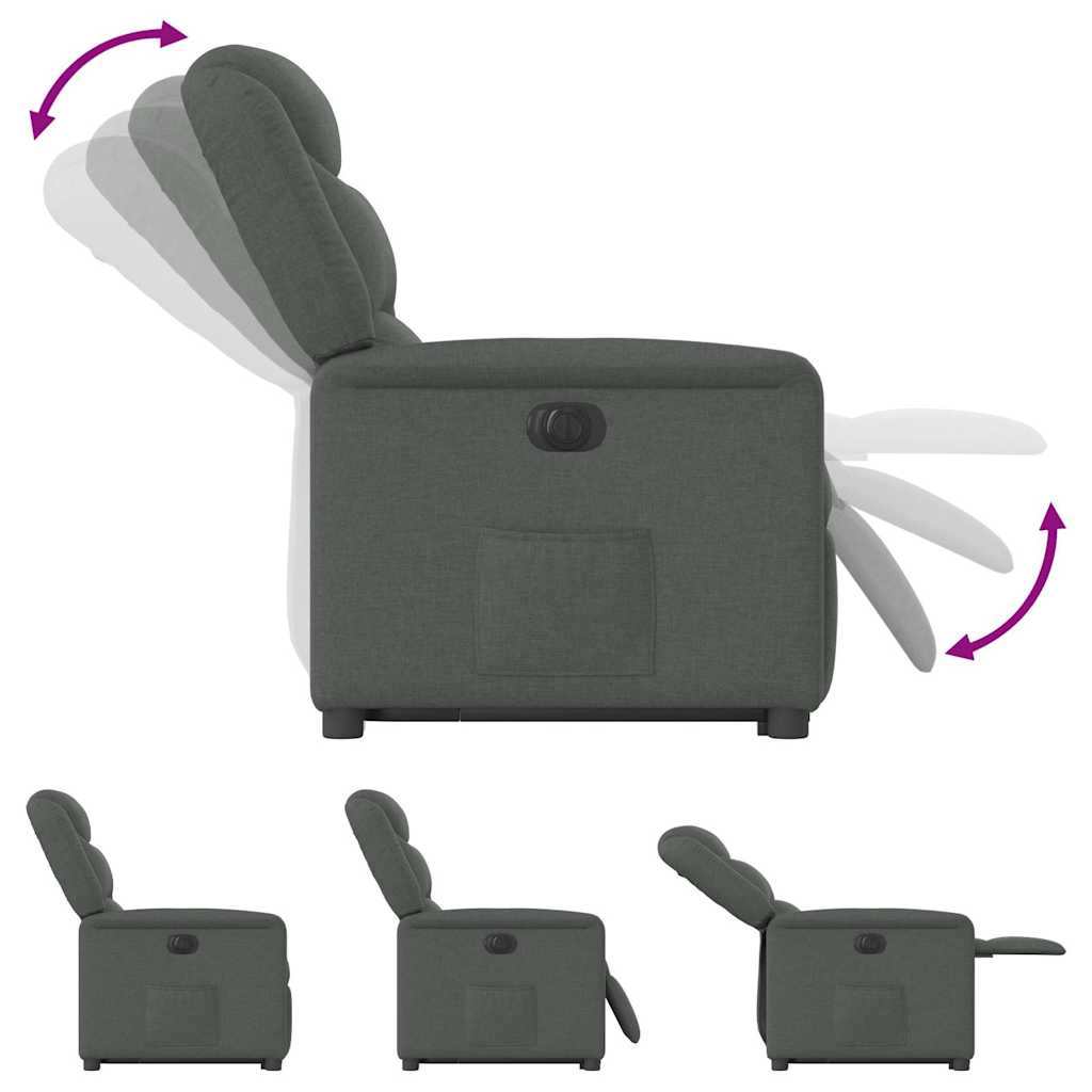 Fauteuil inclinable électrique gris foncé tissu