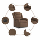 Fauteuil inclinable électrique marron tissu