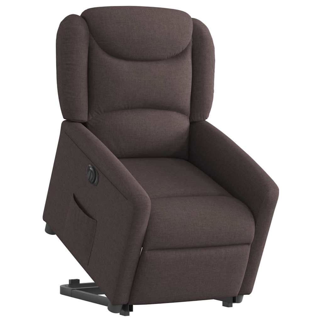 Fauteuil inclinable électrique marron foncé tissu