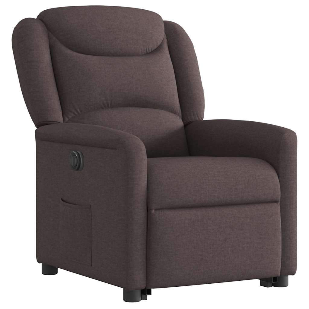 Fauteuil inclinable électrique marron foncé tissu
