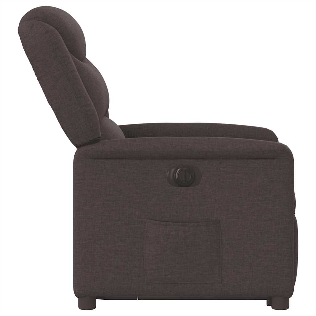 Fauteuil inclinable électrique marron foncé tissu