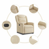 Fauteuil inclinable électrique crème tissu