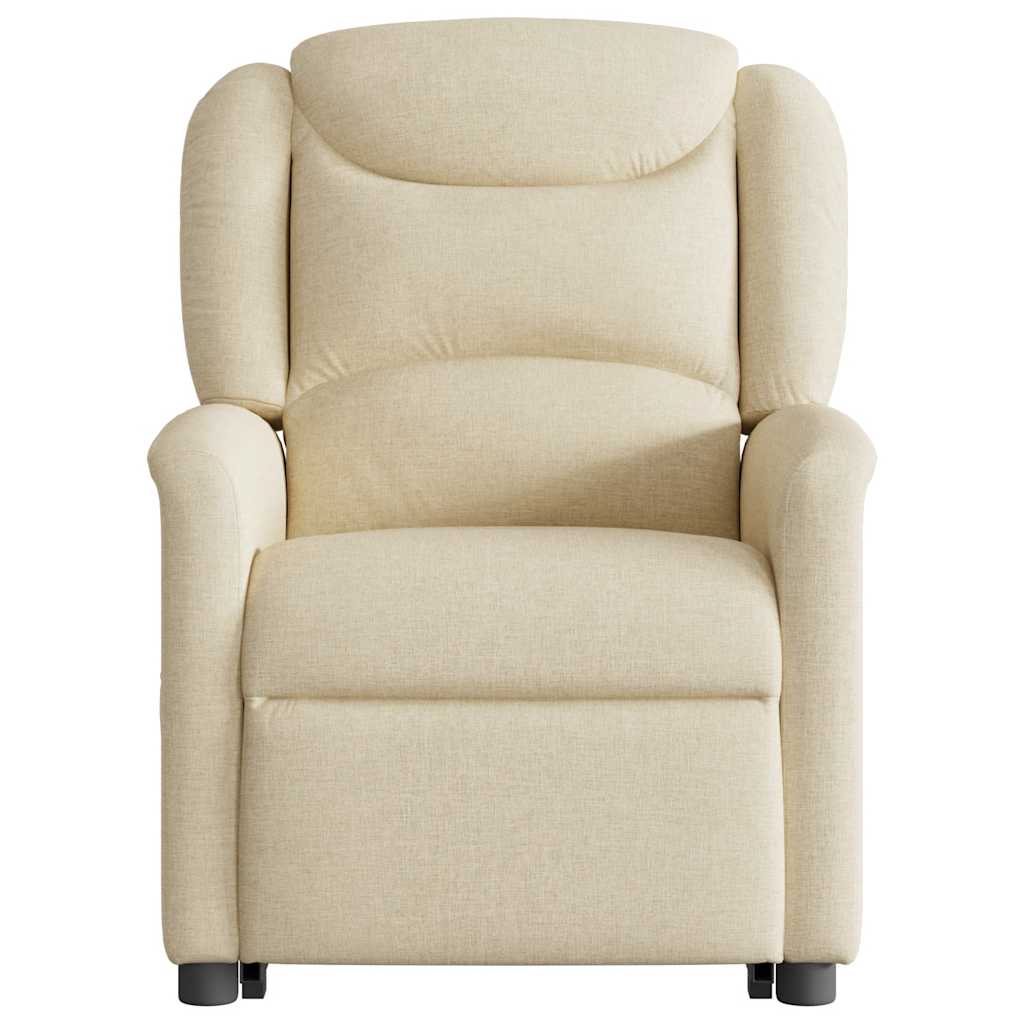 Fauteuil inclinable électrique crème tissu