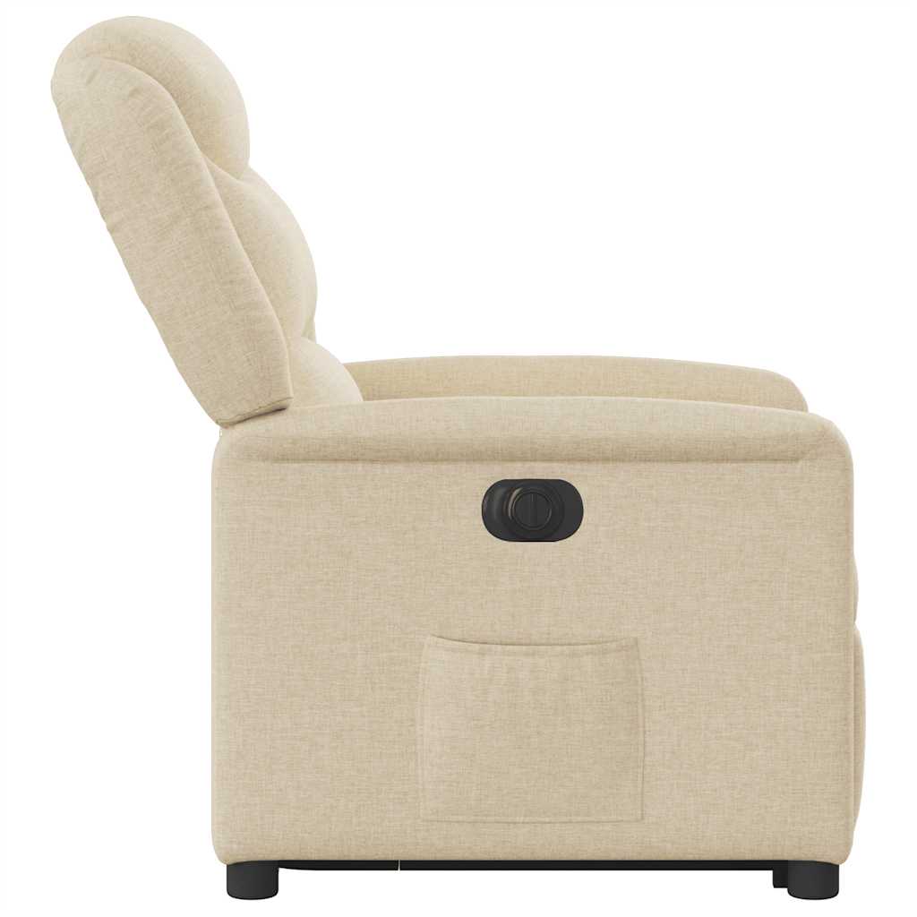 Fauteuil inclinable électrique crème tissu