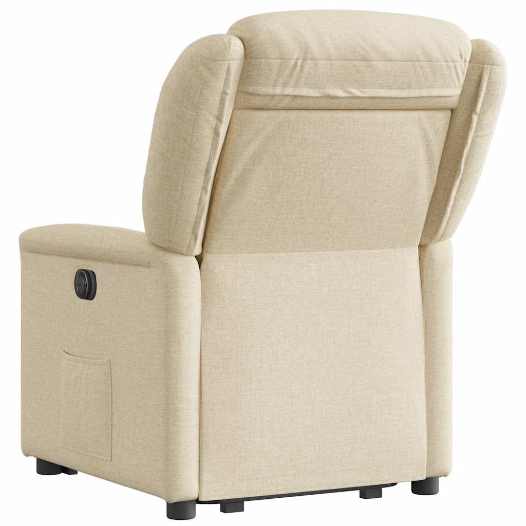 Fauteuil inclinable électrique crème tissu